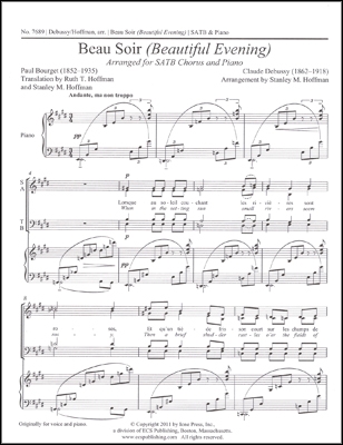 Claude Debussy, Beau Soir SATB and Piano Stimme