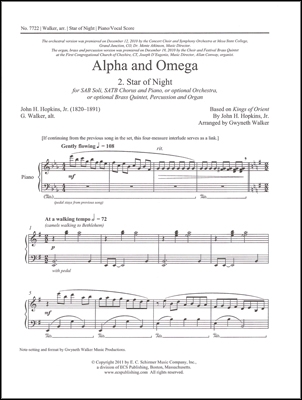 Alpha and Omega: 2. Star of Night SAB, SATB, Piano or Brass Quintet with Perc. and Organ or Orchestra Stimme