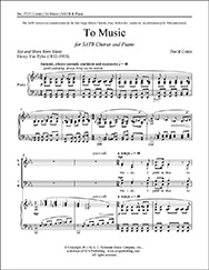 David Conte, To Music SATB and Piano Stimme