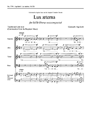 Giancarlo Aquilanti, Lux terna SATB a Cappella Stimme