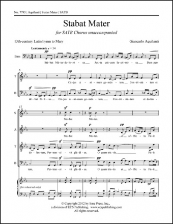 Giancarlo Aquilanti, Stabat Mater SATB a Cappella Stimme