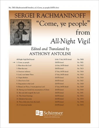 Sergei Rachmaninov, All-Night Vigil: 1. Come, ye people SATB divisi Stimme