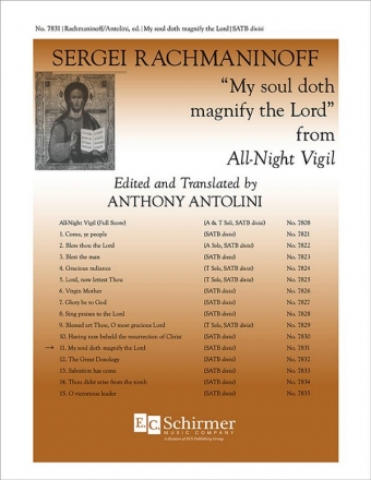 Sergei Rachmaninov, All-Night Vigil: 11. My soul doth magnify the Lord SATB divisi Stimme