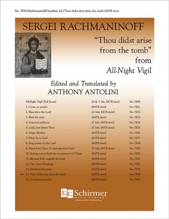 Sergei Rachmaninov, All-Night Vigil: 14 Thou didst arise from the tomb SATB divisi Stimme
