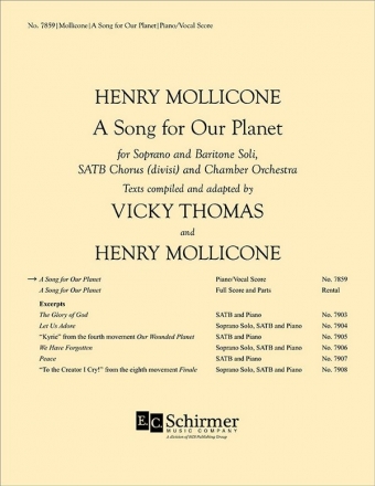Henry Mollicone, A Song for Our Planet SATB and Chamber Orchestra Chorpartitur