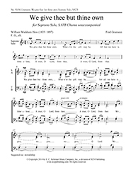 Fred Gramann, We give thee but thine own Soprano Solo, SATB a Cappella Stimme