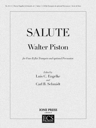 Walter Piston, Salute 4 B-flat Trumpets and optional Percussion Partitur + Stimmen