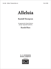 Randall Thompson_Randol Alan Bass, Alleluia String Orchestra and optional Suspended Cymbal Partitur