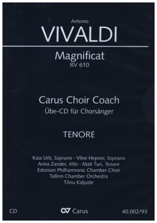 Magnificat g-Moll RV610 - Chorstimme Tenor  Playalong-CD