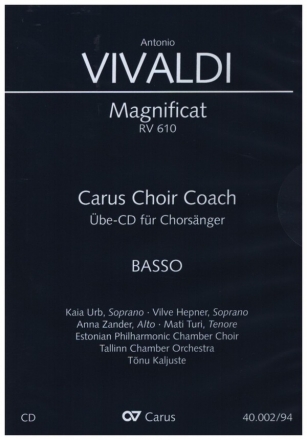 Magnificat g-Moll RV610 - Chorstimme Bass  Playalong-CD