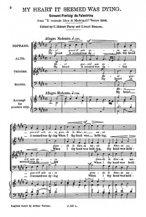 My Heart It Seemed Was Dying for mixed choir a cappella choral score