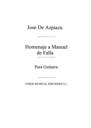 Homenaje A Manuel De Falla For Vocal and Guitar Buch