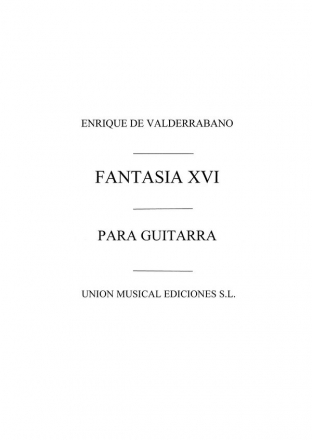 Fantasia Xvi En Re Menor D Minor Gitarre Buch