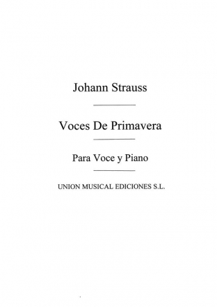 Johann Strauss Jr., Voces De Primavera Vals Vocal and Piano Buch