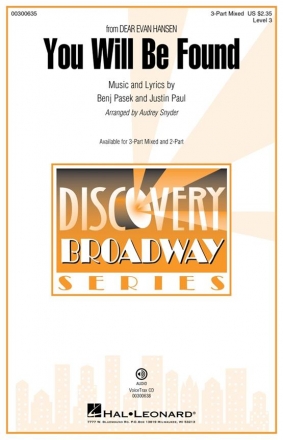 You Will Be Found (from 'Dear Evan Hansen') for 3-part mixed choir choral score
