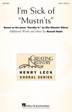 Russell Nadel, I'm Sick Of Musn'ts 2-Part Choir Choral Score