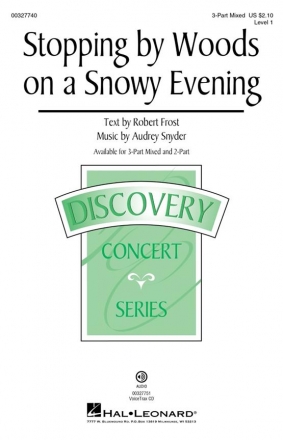 Audrey Snyder, Stopping by Woods on a Snowy Evening 3-Part Mixed Choir Choral Score