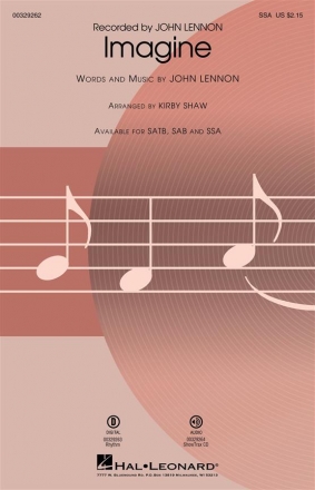 John Lennon, Imagine SSA Choral Score