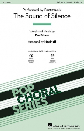 The Sound of Silence for mixed choir (SAB) opt. a Cappella choral score