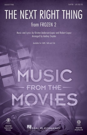 Kristen Anderson-Lopez, The Next Right Thing SATB Choral Score