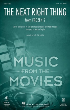 Kristen Anderson-Lopez, The Next Right Thing SSA Choral Score