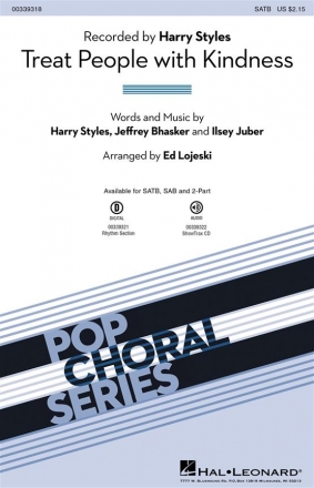 Treat People With Kindness for mixed choir and piano choral score