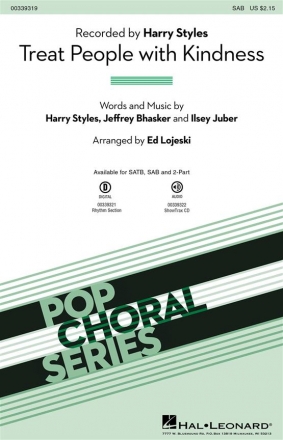 Harry Styles, Treat People With Kindness SAB Choral Score