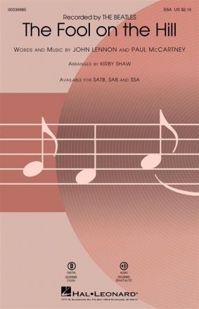 John Lennon, The Fool on the Hill SSA Choral Score