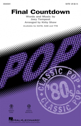 Joey Tempest, Final Countdown SATB Choral Score