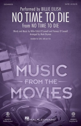 Billie Eilish, No Time to Die SATB Choral Score