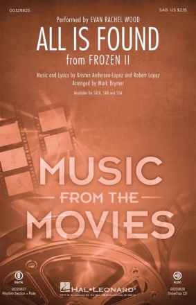 Kristen Anderson-Lopez, All is Found SAB Choral Score