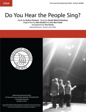 Do You Hear the People Sing? SSAA A Cappella Choral Score