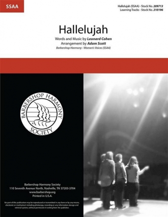 Hallelujah SSAA A Cappella Choral Score