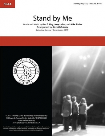 Stand by Me SSAA A Cappella Choral Score