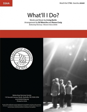 What'll I Do? SSAA A Cappella Choral Score