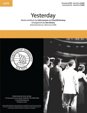 Yesterday SATB A Cappella Choral Score
