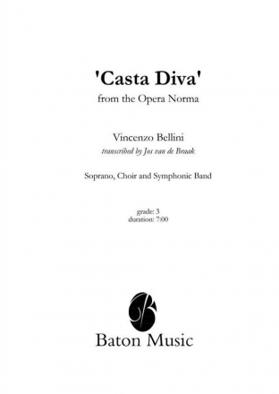 Bellini, Casta Diva Sopran, Choir ad lib. And Concert Band Partitur + Stimmen