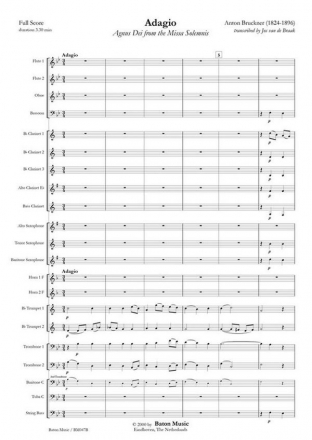 Anton Bruckner, Adagio Concert Band/Harmonie Partitur + Stimmen
