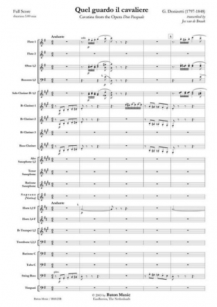 Gaetano Donizetti, Quel guardo il cavaliere Soprano and Symphonic Band Partitur + Stimmen