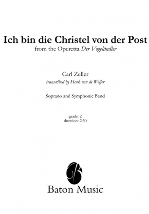Carl Zeller, Ich bin die Christel von der Post Soprano and Symphonic Band Partitur + Stimmen