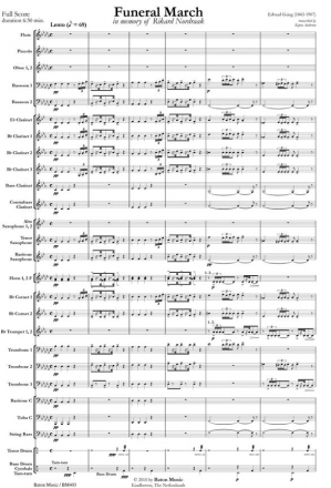 Edvard Grieg, Funeral March Concert Band Partitur + Stimmen