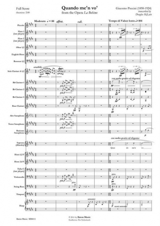 F.A. Barbieri, Cancin de Paloma Mezzo Soprano and Symphonic Band Partitur + Stimmen