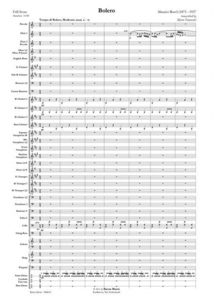 Maurice Ravel, Bolero Concert Band/Harmonie Partitur + Stimmen