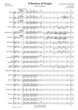 Gioachino Rossini, Il Barbiere di Siviglia Euphonium and Symphonic Band Partitur + Stimmen