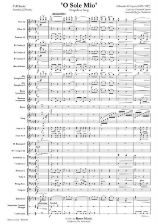 O Sole Mio Concert Band/Harmonie Partitur + Stimmen