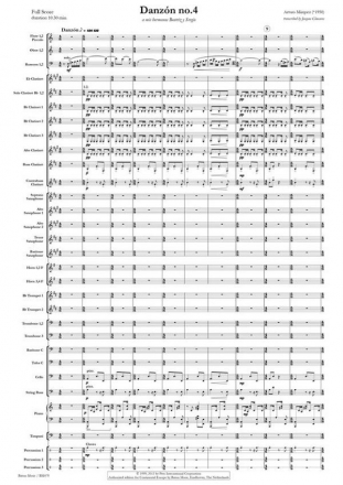 Danzn no. 4 for concert band/harmonie score and parts