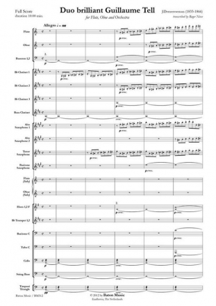 Jules Demersseman, Duo brillant Guillaume Tell Flute, Oboe and Symphonic Band Partitur + Stimmen