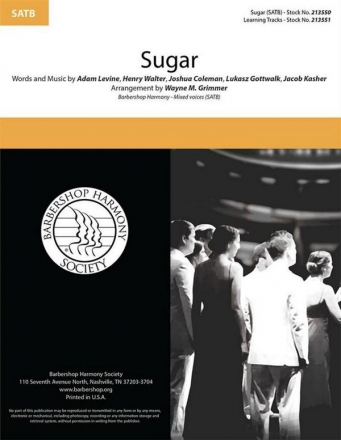 Sugar SATB a Cappella Choral Score