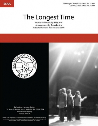 The Longest Time SSAA a Cappella Choral Score