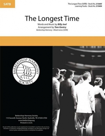 The Longest Time SATB a Cappella Choral Score